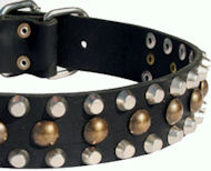 Custom Studded Leather Dog Collar for Amstaff