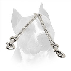 Chrome Plated Steel Amstaff Chain Coupler for Daily Walking