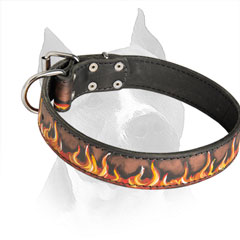 Stitched And Polished At The Edges Leather Dog Collar