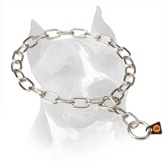 Steel Slip Amstaff Collar With Smooth Polished Links