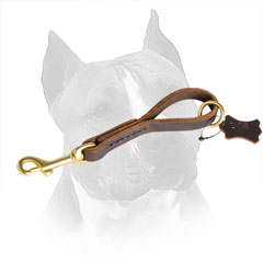 Leather Dog Pull Tab for Amstaff with Reliable Stitching