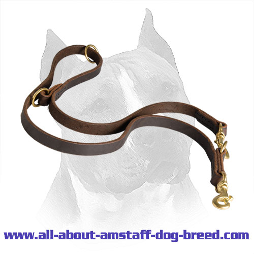 Amstaff Leather Lead Dog Coupler
