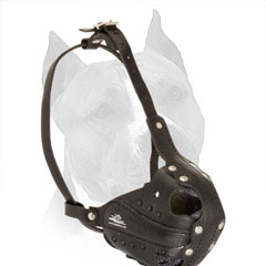 Amstaff Dog Muzzle with Side Leather Reinforcement