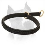 Gorgeous Wide 2 Ply Amstaff Breed Leather Choke Dog Collar