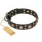 "Baroque Chic" FDT Artisan Studded Black Leather Amstaff Collar