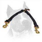 Carefully Stitched Leather Amstaff Coupler for Safe Walking Two Dogs