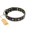 "A La Mode" FDT Artisan Handcrafted Black Leather Amstaff Collar