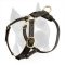Comfortable Amstaff Leather Dog Harness For Tracking And Jogging
