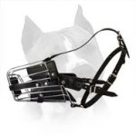 'No Mash' Leather And Wire Training Amstaff Dog Muzzle