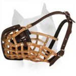 K9 Leather Basket Dog Muzzle-Police Model