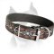 Handcrafted Barbed Wire Amstaff Leather Dog Collar