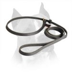 Leather Leash And Choke Collar Combination For Amstaff Dog Breed