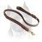 Two Handle Leather Amstaff Leash with Braided Decoration