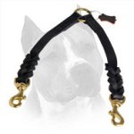 Fancy Leather Amstaff Coupler with Elegant French Braids