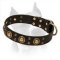 'Space-like' Leather Amstaff Collar with Brass Hardware