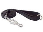 BUY Canine Flat Leather Leash 3/4" 6FT + quick release snap hook