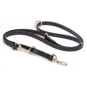 Multipurpose Black Biothane Amstaff Leash for over 7 Different Activities