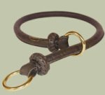 Rolled Leather/Choke Dog Collar 1/4 inch for Amstaff
