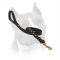 Walking And Tracking Amstaff Leather Dog Leash With Brass Studded Decoration