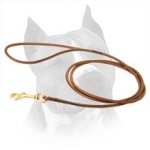Handcrafted Round Leather Leash For Amstaff Dog Shows