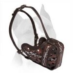 New Collection Handmade Painted Leather Dog Muzzle