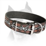 Handcrafted Barbed Wire Amstaff Leather Dog Collar