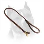Braided American Staffordshire Terrier Leather Dog Leash