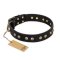 "Black Elegance" FDT Artisan Leather Amstaff Collar with Round Studs
