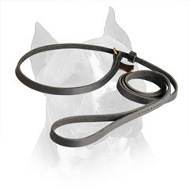 Leather Leash And Choke Collar Combination For Amstaff Dog Breed