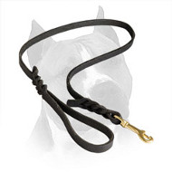 Leather Dog Leash For Walking And Tracking Activities With Your Amstaff