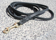 Soft Premium Leather Leash with Braided Ends 3/8" wide Amstaff