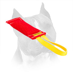 French Linen Bite Toy For Amstaff With Nylon Loop