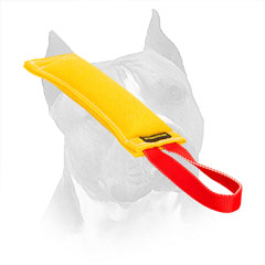 French Linen Bite Tag For Amstaff With Nylon Handle