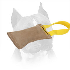 Leather Bite Amstaff Tug with Stitched Edges