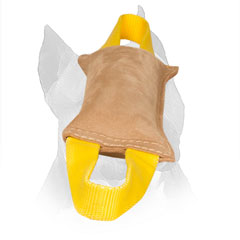 Amstaff Leather Bite Tug with Stitched Nylon Handles