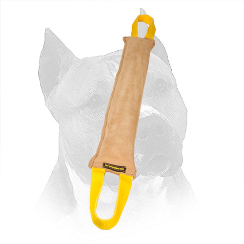 Amstaff Leather Training Tug With Long Bite Area