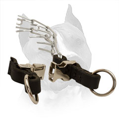 Usable Quick Release Buckle Of Chrome Plated Amstaff Pinch Collar