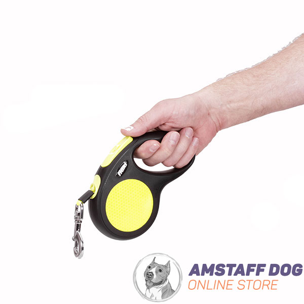 Neon Flexi Dog Leash for Handling Medium Dogs