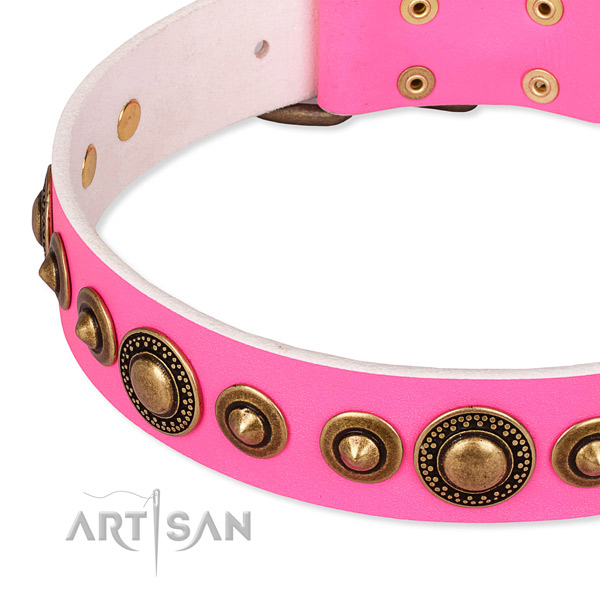 Soft to touch full grain genuine leather dog collar created for your impressive pet