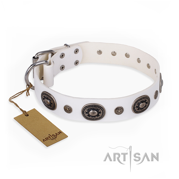 Best quality full grain leather collar made for your dog