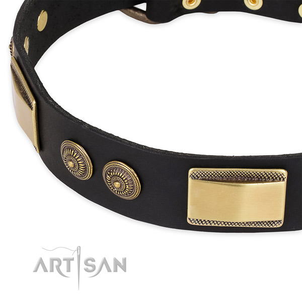 Best quality genuine leather collar for your handsome pet