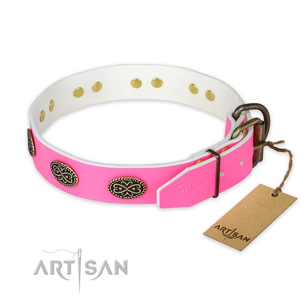 Strong decorations on daily walking dog collar