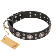 "Vintage Necklace" FDT Artisan Studded Black Leather Amstaff Collar
