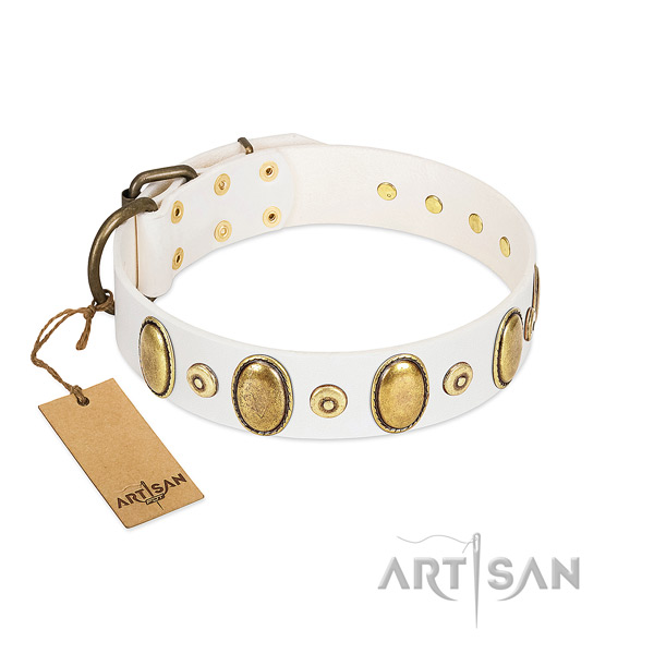 Flexible full grain genuine leather collar crafted for your canine