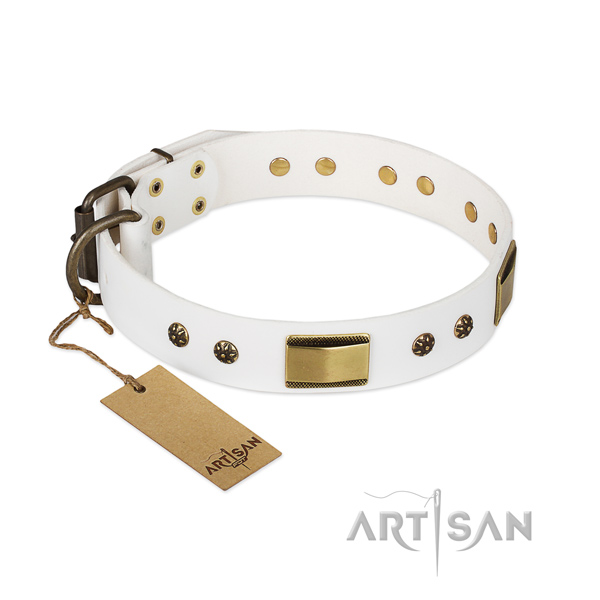 Extraordinary natural genuine leather collar for your pet