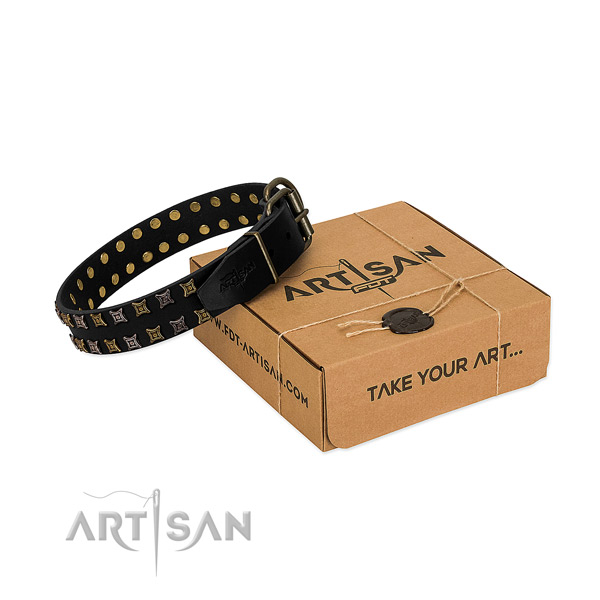 Best quality genuine leather dog collar made for your pet