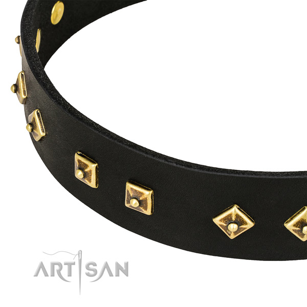 Extraordinary full grain natural leather collar for your attractive dog