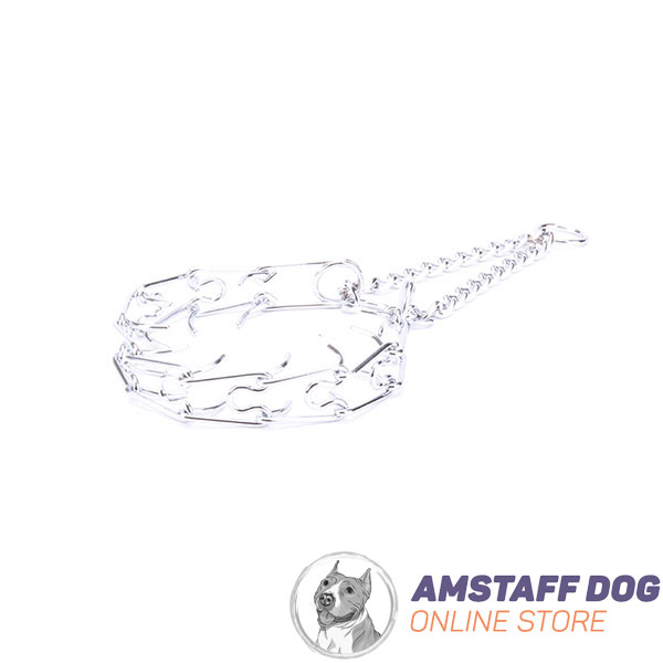 Top quality chrome plated steel pinch collar for training
