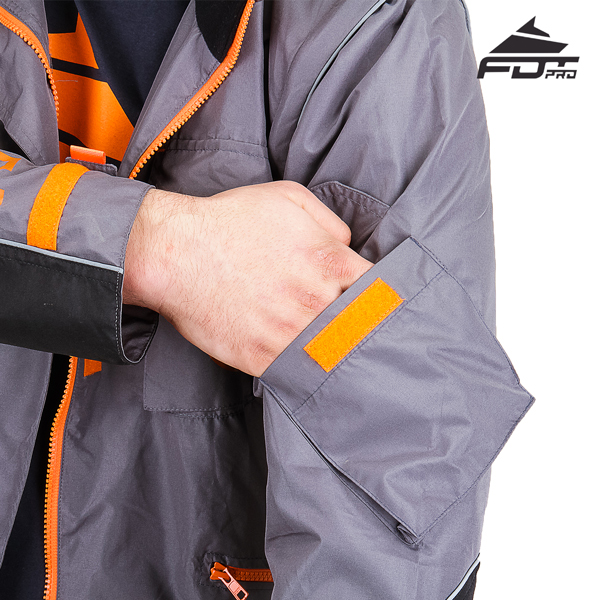 Grey Color Pro Design Dog Tracking Jacket with Durable Sleeve Pocket