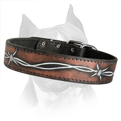 Strong Leather Dog Collar With Firm Hardware